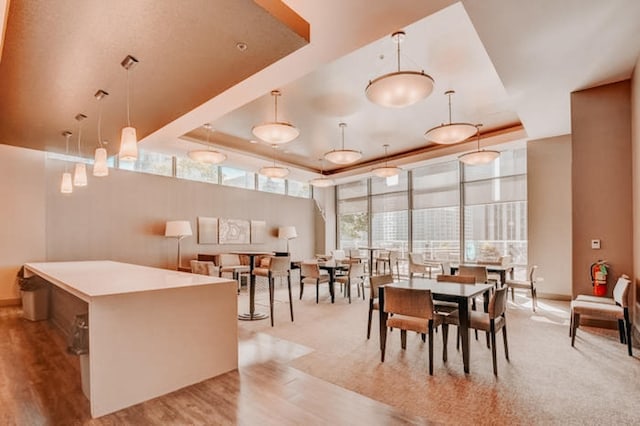 lobby with a towering ceiling