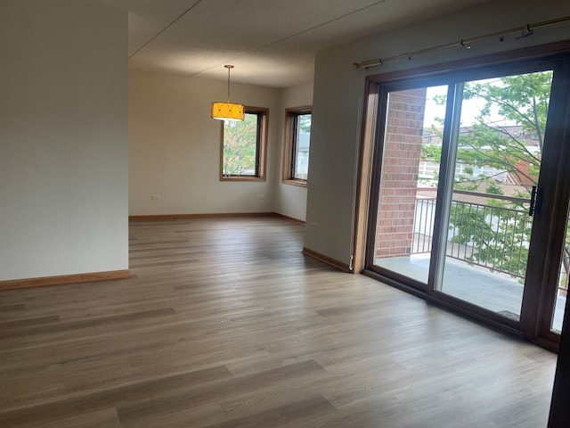 1327 E Washington St Unit 207, Des Plaines, IL 60016 - spare room featuring baseboards and wood finished floors