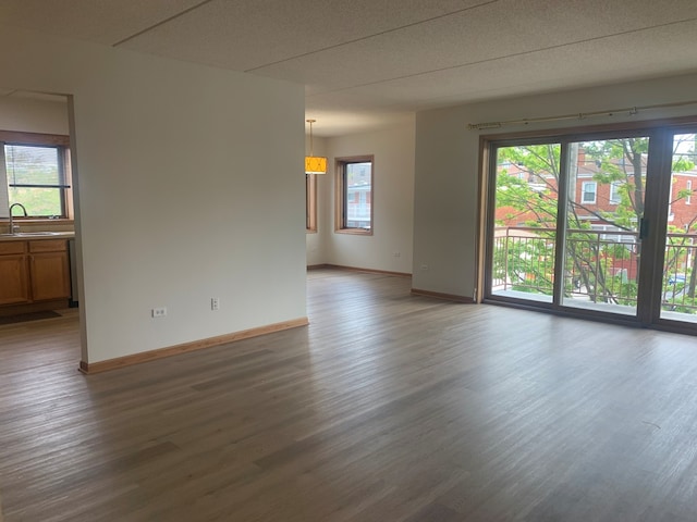 1327 E Washington St Unit 207, Des Plaines, IL 60016 - unfurnished room featuring wood finished floors, baseboards, and a sink