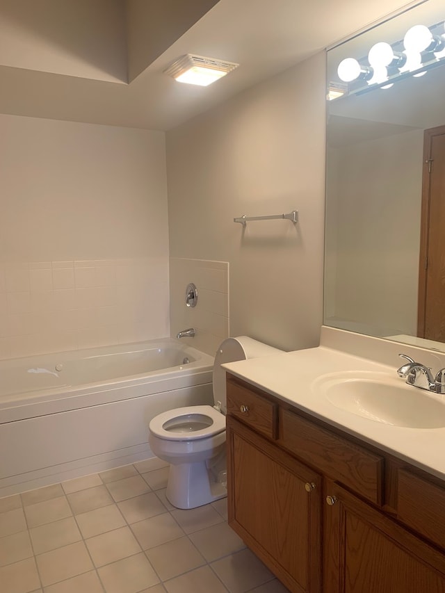 1327 E Washington St Unit 207, Des Plaines, IL 60016 - full bath featuring a tub, toilet, tile patterned floors, and vanity
