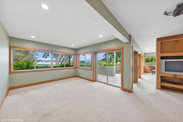 250 Whitney Rd, Lake Zurich, IL 60047 - unfurnished living room featuring baseboards, carpet floors, and recessed lighting