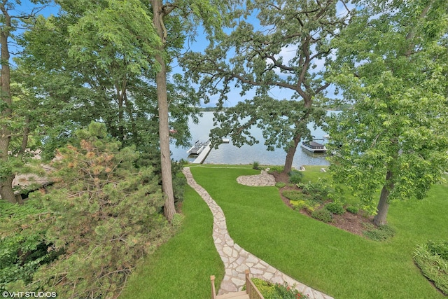 250 Whitney Rd, Lake Zurich, IL 60047 - view of green lawn featuring a water view