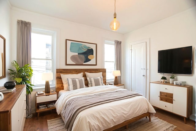 6048 N Rockwell Ave Unit 2, Chicago, IL 60659 - bedroom featuring multiple windows and dark wood-type flooring