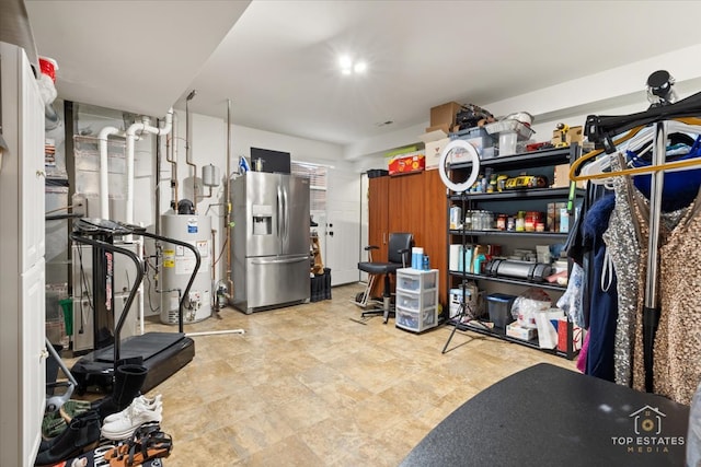 1308 Burry St, Joliet, IL 60435 - exercise area featuring gas water heater