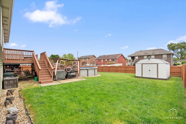 1308 Burry St, Joliet, IL 60435 - view of yard with stairs, a deck, and a residential view