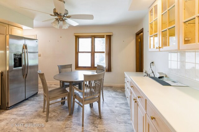 1527 W Amelia Ln, Addison, IL 60101 - dining space featuring baseboards and ceiling fan