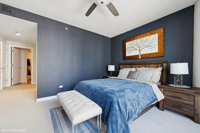 250 E Pearson St Unit 1306, Chicago, IL 60611 - bedroom with carpet flooring, baseboards, and ceiling fan