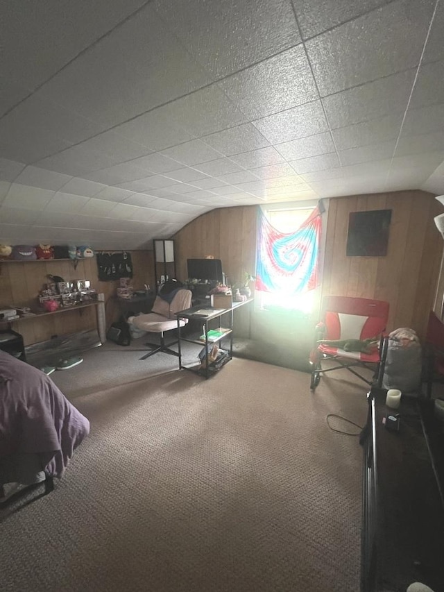 416 W Washington St, Morris, IL 60450 - carpeted bedroom with wood walls