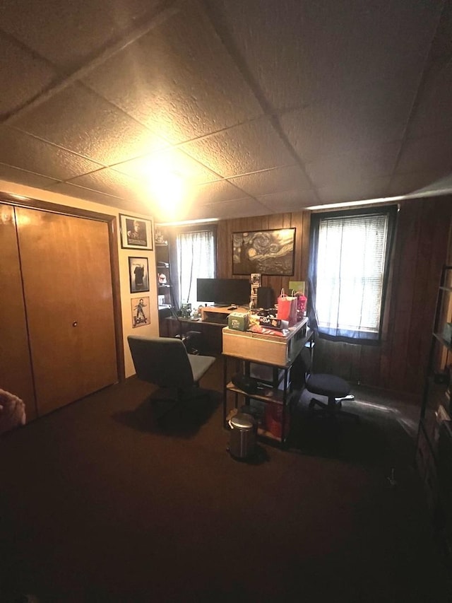 416 W Washington St, Morris, IL 60450 - carpeted office space featuring wooden walls