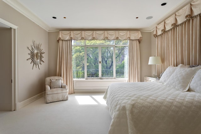65 E Goethe St Unit 4N, Chicago, IL 60610 - carpeted bedroom featuring ornamental molding and baseboards