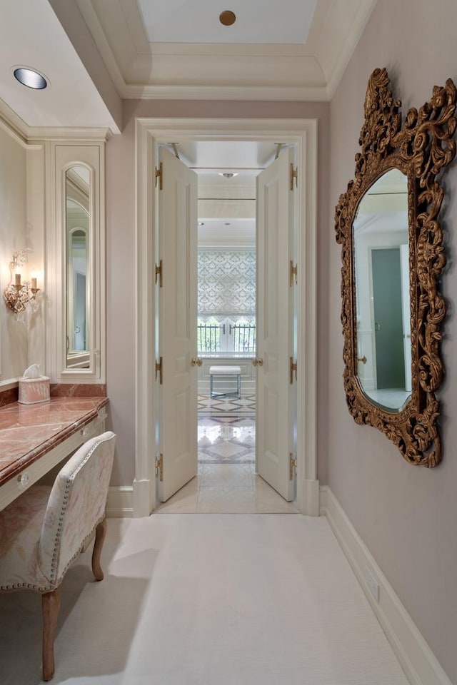65 E Goethe St Unit 4N, Chicago, IL 60610 - bathroom featuring crown molding and baseboards