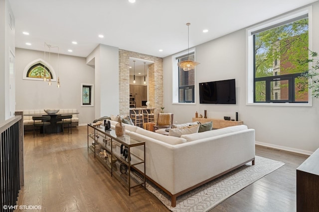 921 N Hoyne Ave Unit 1, Chicago, IL 60622 - living area featuring wood finished floors, recessed lighting, and baseboards