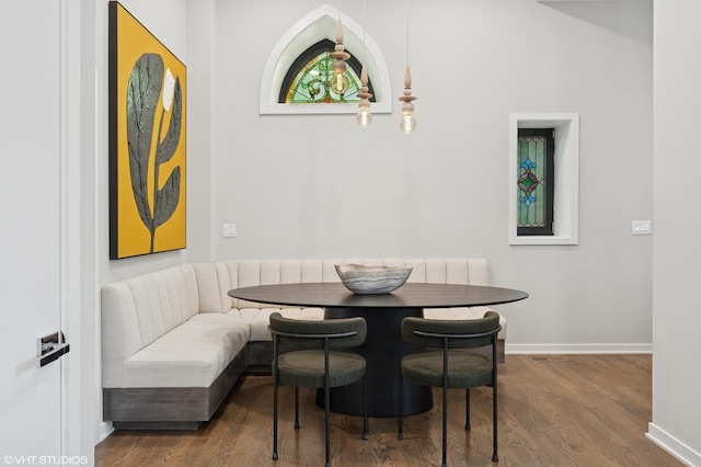 921 N Hoyne Ave Unit 1, Chicago, IL 60622 - dining room with breakfast area, baseboards, and wood finished floors