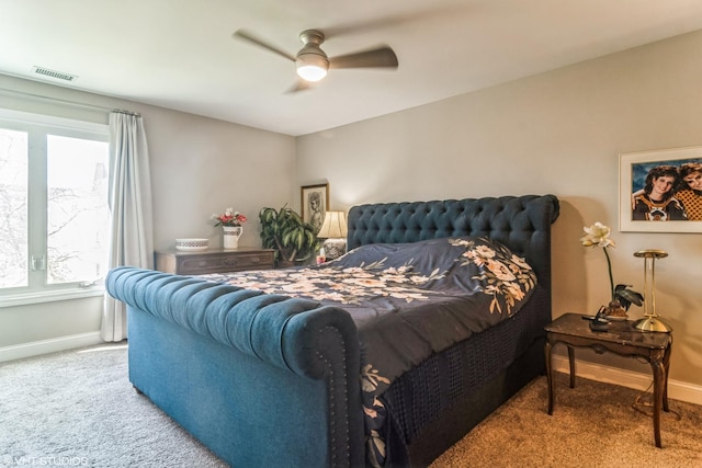 100 Lake Blvd Unit 646, Buffalo Grove, IL 60089 - bedroom featuring carpet, baseboards, and a ceiling fan
