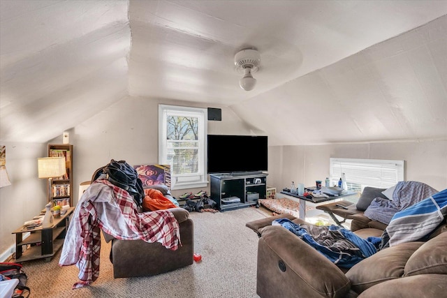401 S Maple St, Urbana, IL 61801 - carpeted living room with lofted ceiling