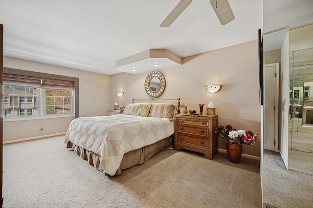 1251 Country Ln, Deerfield, IL 60015 - bedroom with light colored carpet, baseboards, and ceiling fan