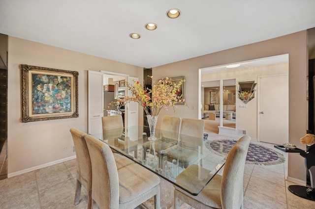 1251 Country Ln, Deerfield, IL 60015 - dining space with tile patterned floors, recessed lighting, and baseboards