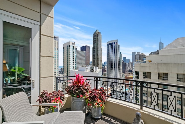 balcony with a skyline view