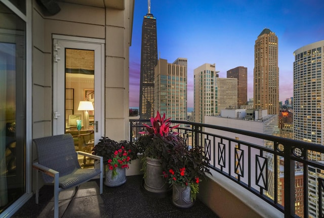 balcony with a view of skyline