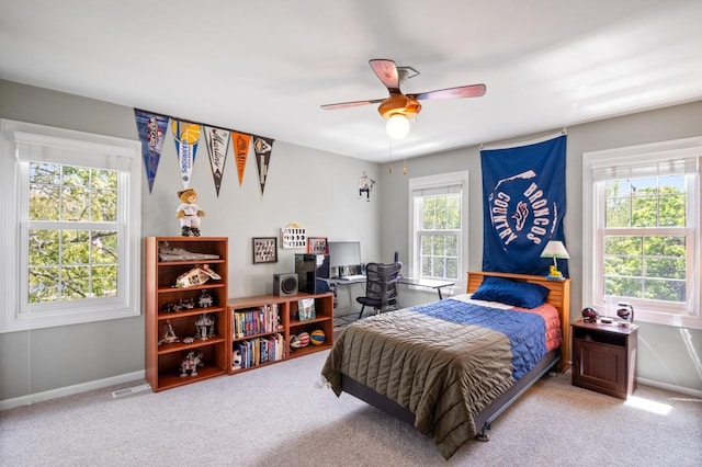 1527 Steeplechase Ct, Green Oaks, IL 60048 - bedroom featuring carpet, ceiling fan, and baseboards