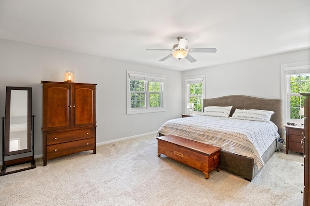 1527 Steeplechase Ct, Green Oaks, IL 60048 - bedroom with light colored carpet, baseboards, and ceiling fan