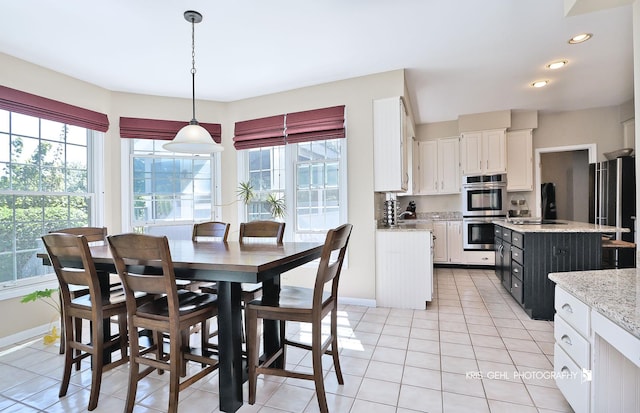 36708 Old Woods Trl, Gurnee, IL 60031 - dining space with healthy amount of natural light, light tile patterned flooring, and recessed lighting