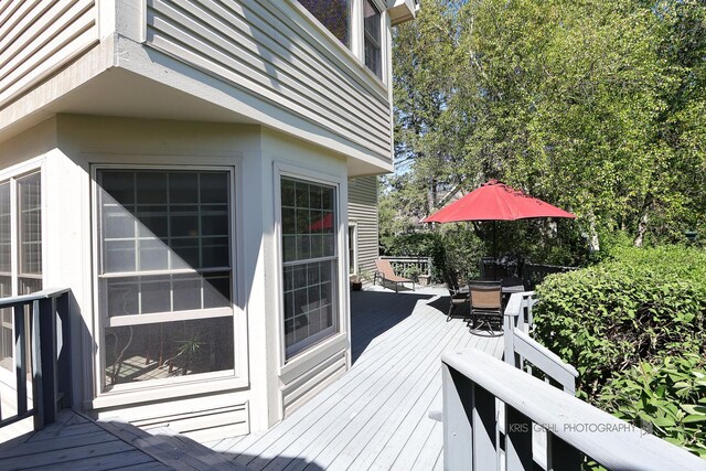 36708 Old Woods Trl, Gurnee, IL 60031 - wooden deck featuring outdoor dining area