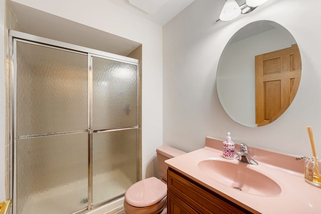15540 Frances Ln, Orland Park, IL 60462 - full bath with toilet, a shower stall, and vanity
