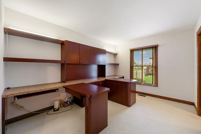 15540 Frances Ln, Orland Park, IL 60462 - unfurnished office featuring built in study area, light carpet, and baseboards
