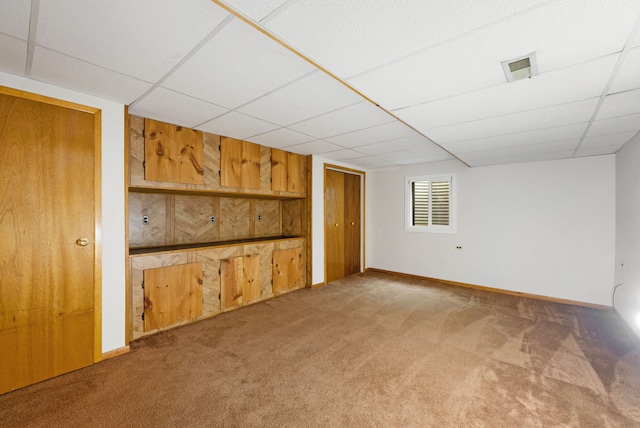15540 Frances Ln, Orland Park, IL 60462 - empty room with carpet floors, a paneled ceiling, and baseboards