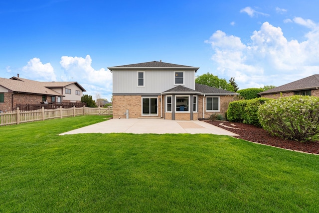 15540 Frances Ln, Orland Park, IL 60462 - rear view of house with brick siding, a patio area, and a shingled roof