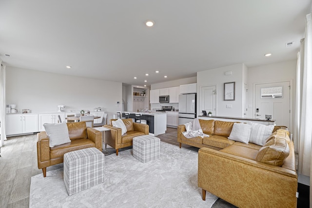 1187 Sonoma Ct, Pingree Grove, IL 60140 - living room featuring recessed lighting and light wood-type flooring