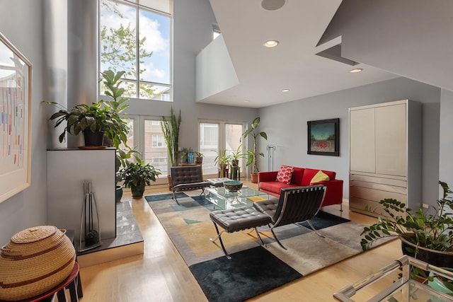 1805 N Paulina St, Chicago, IL 60622 - living room featuring wood finished floors and recessed lighting