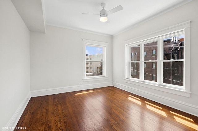 731 W Buckingham Pl Unit 12, Chicago, IL 60657 - empty room featuring wood finished floors, baseboards, and a ceiling fan