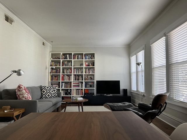 731 W Buckingham Pl Unit 12, Chicago, IL 60657 - living room with crown molding and wood finished floors