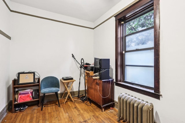 8548 S Manistee Ave, Chicago, IL 60617 - living area with radiator heating unit, wood-type flooring, and baseboards