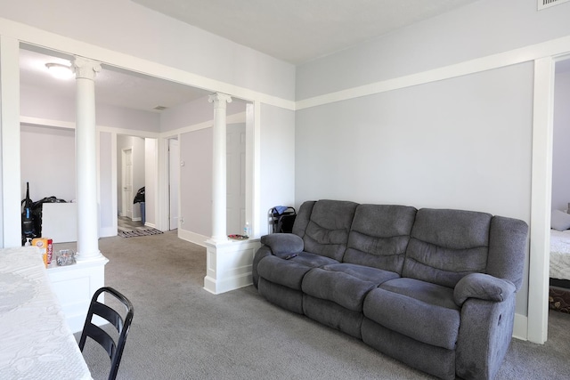 1002 N Drake Ave, Chicago, IL 60651 - carpeted living area with ornate columns