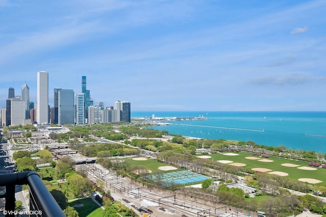 1160 S Michigan Ave Unit 3805, Chicago, IL 60605 - drone / aerial view of a large body of water and skyline