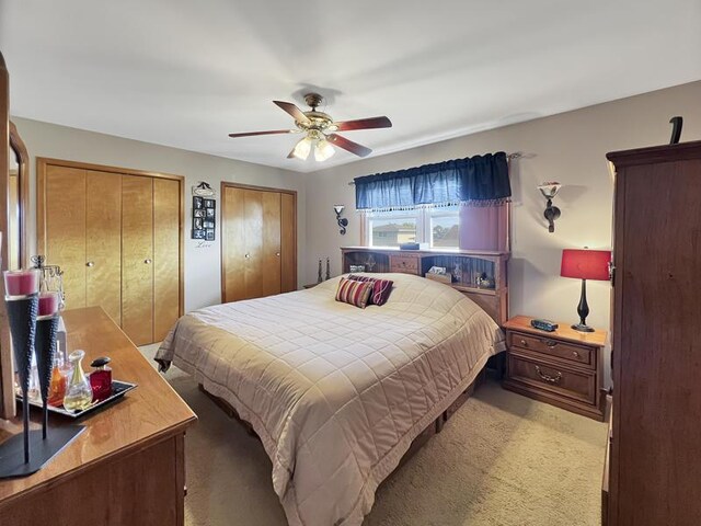 2919 193rd St, Lansing, IL 60438 - carpeted bedroom with multiple closets and ceiling fan