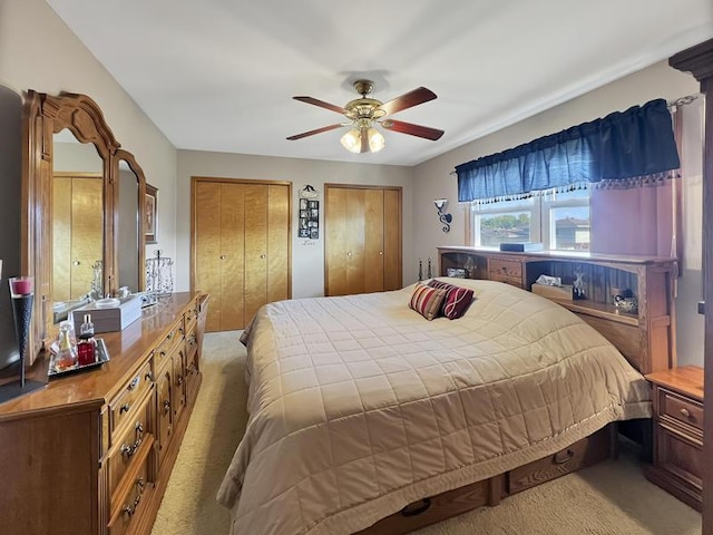 2919 193rd St, Lansing, IL 60438 - carpeted bedroom with multiple closets and ceiling fan