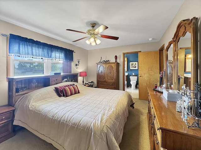 2919 193rd St, Lansing, IL 60438 - carpeted bedroom featuring ceiling fan and ensuite bath