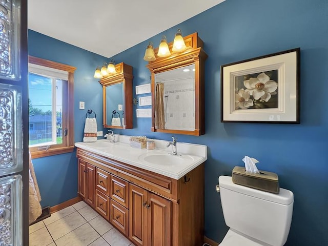 2919 193rd St, Lansing, IL 60438 - full bath featuring toilet, tile patterned floors, double vanity, and baseboards