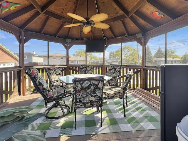 2919 193rd St, Lansing, IL 60438 - sunroom with ceiling fan and outdoor dining space