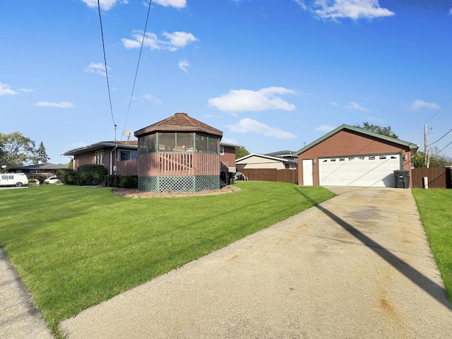 2919 193rd St, Lansing, IL 60438 - view of front of property featuring a sunroom and a detached garage