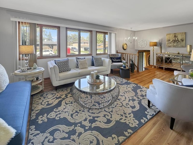 2919 193rd St, Lansing, IL 60438 - living area with a chandelier and wood finished floors