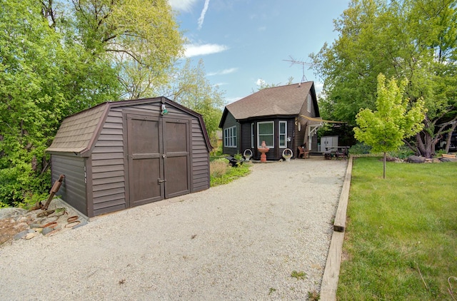 view of shed
