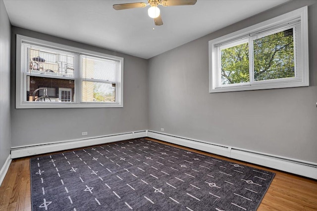 2907 W Summerdale Ave Unit D2, Chicago, IL 60625 - unfurnished room with wood finished floors, ceiling fan, and baseboards