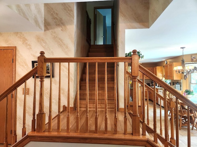 19629 Fiona Ave, Mokena, IL 60448 - stairway featuring a chandelier