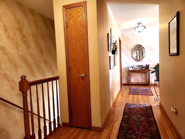 19629 Fiona Ave, Mokena, IL 60448 - hall featuring wood finished floors, baseboards, and an upstairs landing