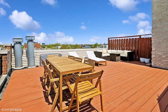 deck with an outdoor living space